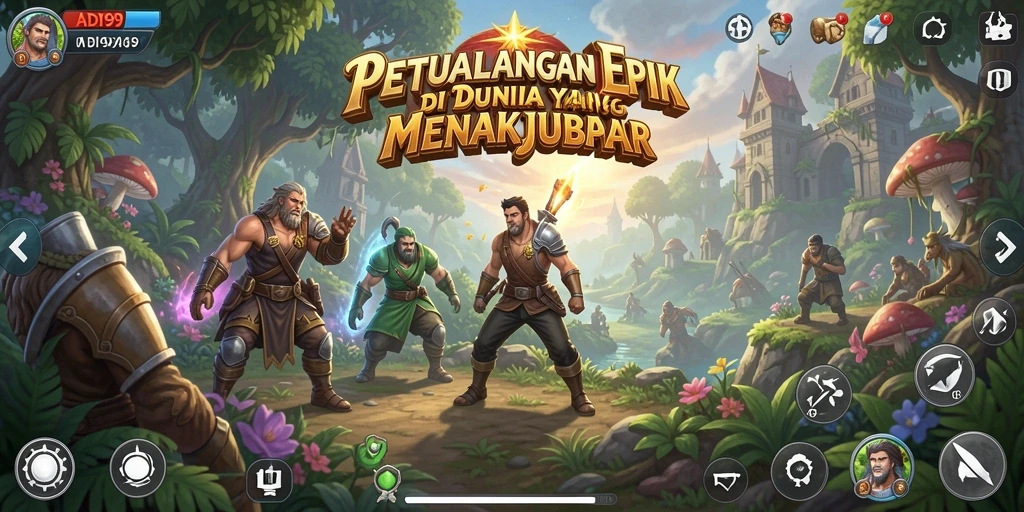 Tangkapan layar ADI99 menampilkan aksi seru di dunia petualangan.