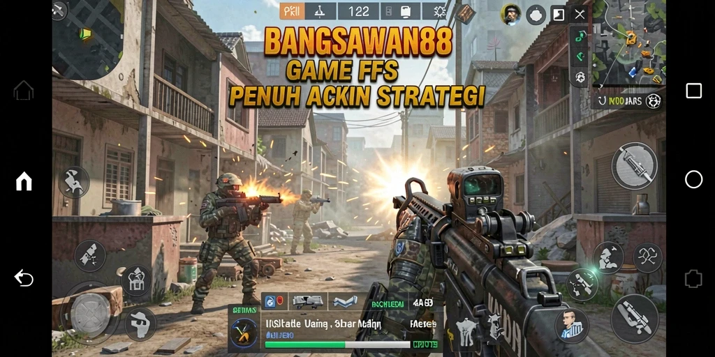 Tangkapan layar menampilkan aksi intens dalam gameplay FPS BANGSAWAN88.