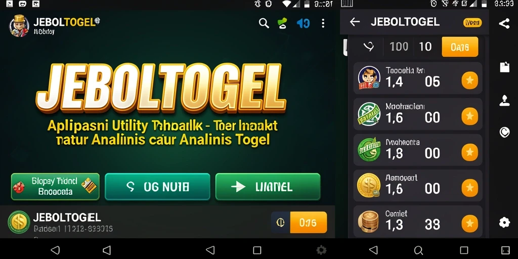 Screenshot utama JEBOLTOGEL menampilkan antarmuka aplikasi Utility yang intuitif.