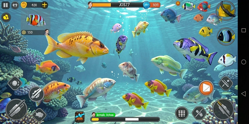 Tangkapan layar gameplay JOS77 dengan aksi Tembak Ikan yang seru.