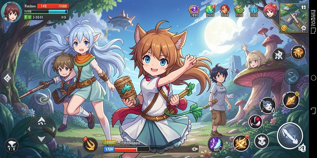 Screenshot gameplay JV88 menampilkan pertarungan epik karakter anime.