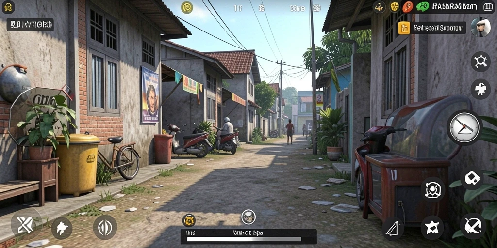 Tangkapan layar yang menunjukkan gameplay KAWAT4D dalam simulasi kehidupan sehari-hari.