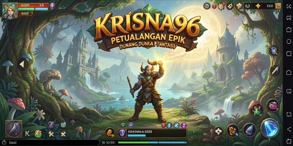 Tampilan gameplay yang menampilkan pertarungan epik dalam KRISNA96.