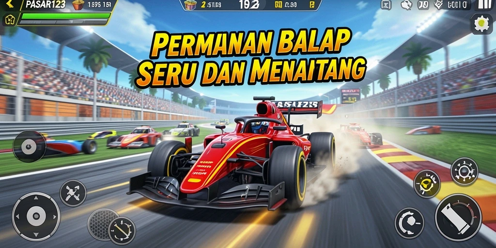 Tampilan gameplay balap yang menakjubkan dalam PASAR123.