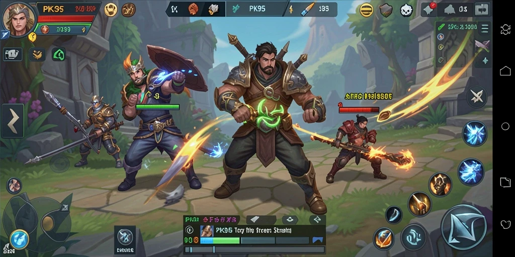 Screenshot gameplay PK95 menunjukkan strategi dan pertempuran yang mendebarkan.