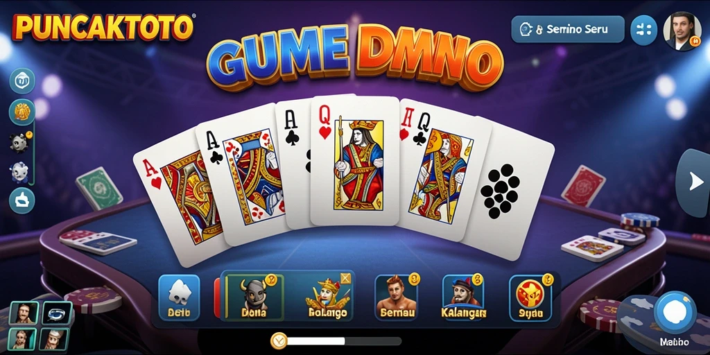 Tampilan screenshot utama PUNCAKTOTO dengan gameplay domino yang seru.