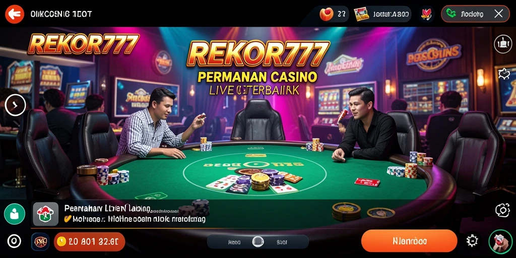 Tangkapan layar gameplay Live Casino yang mendebarkan dari REKOR777.