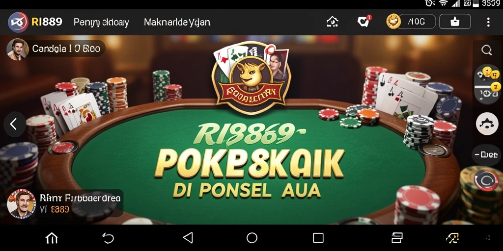 Screenshot gameplay RI889 menunjukkan serunya bermain poker.