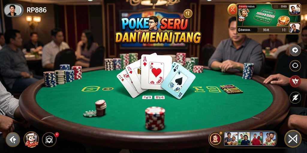 Tampilan gameplay seru dari RP886 yang memikat pemain Poker.