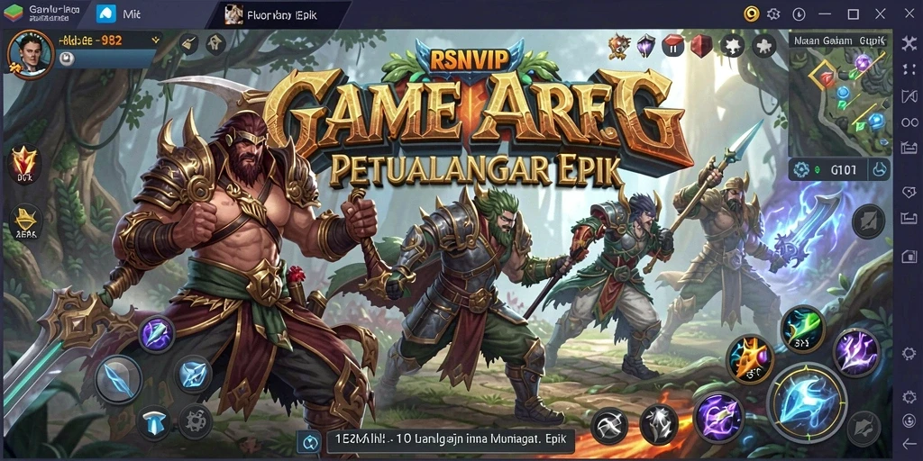 Screenshot gameplay RSNVIP menampilkan pertarungan seru ARPG.