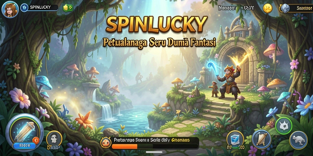 Tampilan gameplay SPINLUCKY yang menegangkan di dunia petualangan.