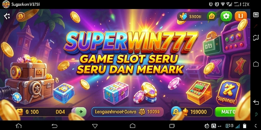 Gameplay SUPERWIN777 yang seru dengan banyak simbol menarik.