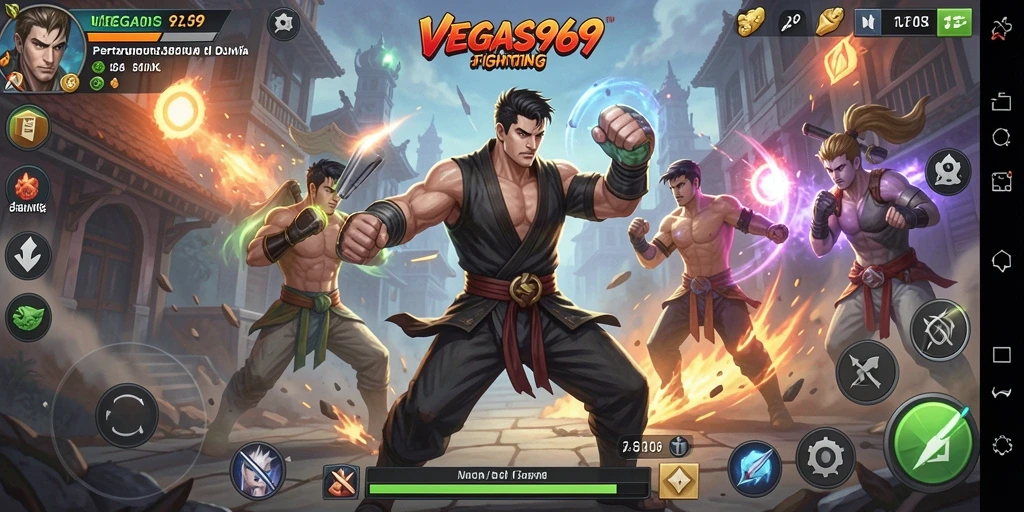 Tangkapan layar utama menunjukkan aksi pertarungan mendebarkan di VEGAS969.