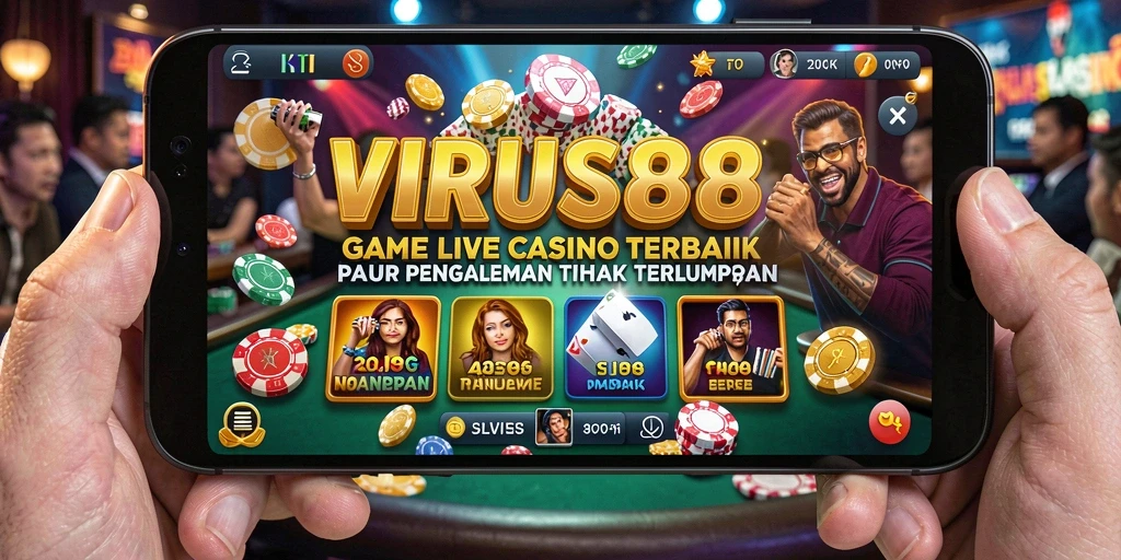 Screenshot gameplay VIRUS88 yang menarik dengan dealer langsung.