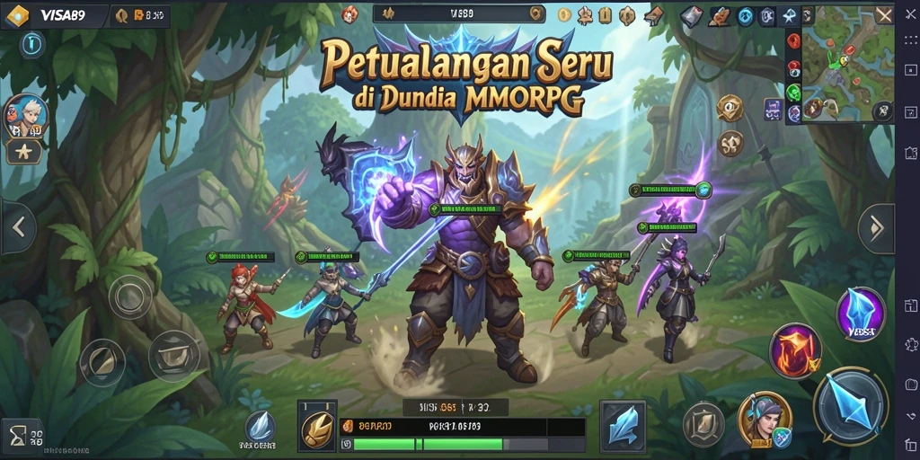 Tangkapan layar gameplay <strong>VISA89</strong> menunjukkan dunia MMORPG yang menakjubkan.