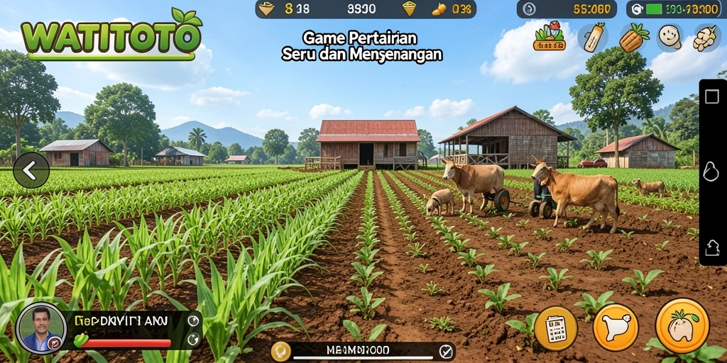 Tampilan gameplay WATITOTO dengan aktivitas pertanian yang menyenangkan.